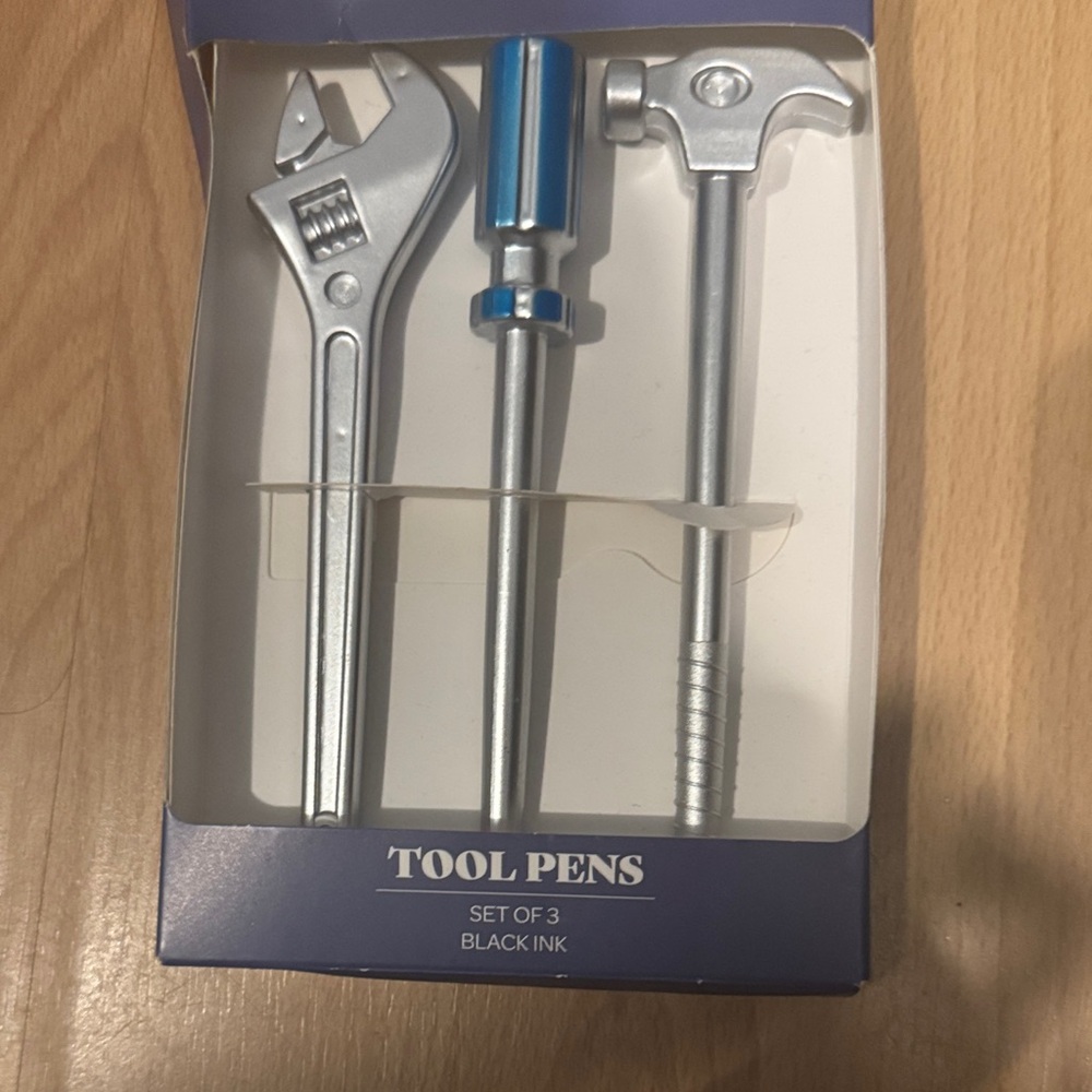 Silver and Blue Tool Pens Set
